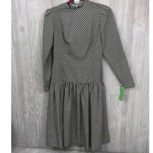 NWT Vintage les wilks dress grey long sleeve fit and flare size 10